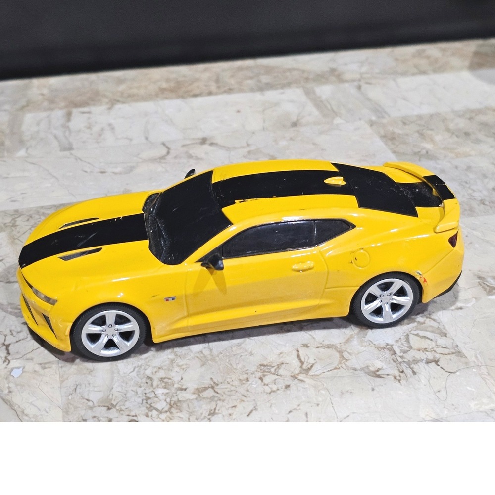 Chevrolet Camaro SS Yellow Black Racing Stripes GM Licensed Diecast Model Car